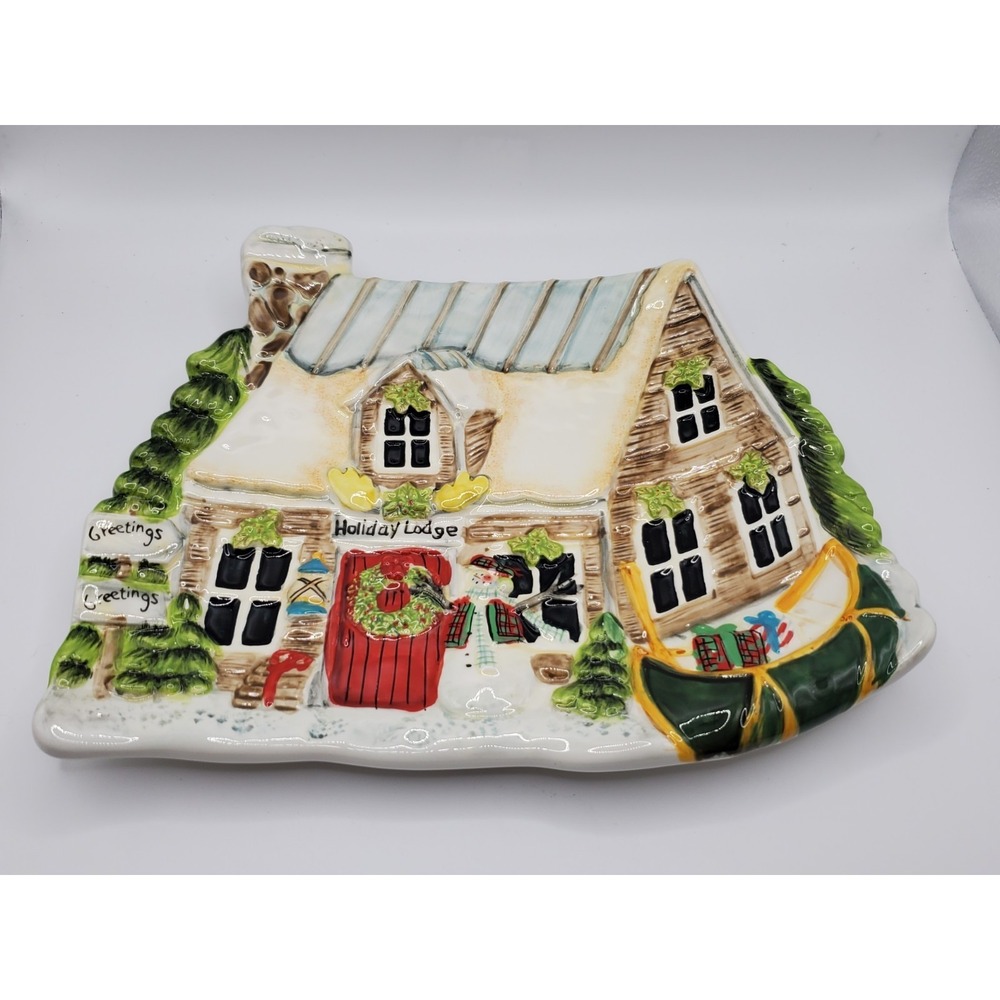 Susan Winget Holiday Lodge Ceramic Serving Plate